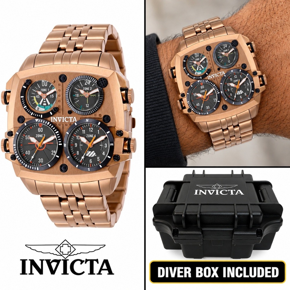 Invicta
Invicta Aviator Zulu Time Men's 50mm Brown Stainless Steel Watch w/Box